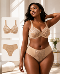 Ensemble Lingerie Dentelle Beige UJ7025-PJ7025